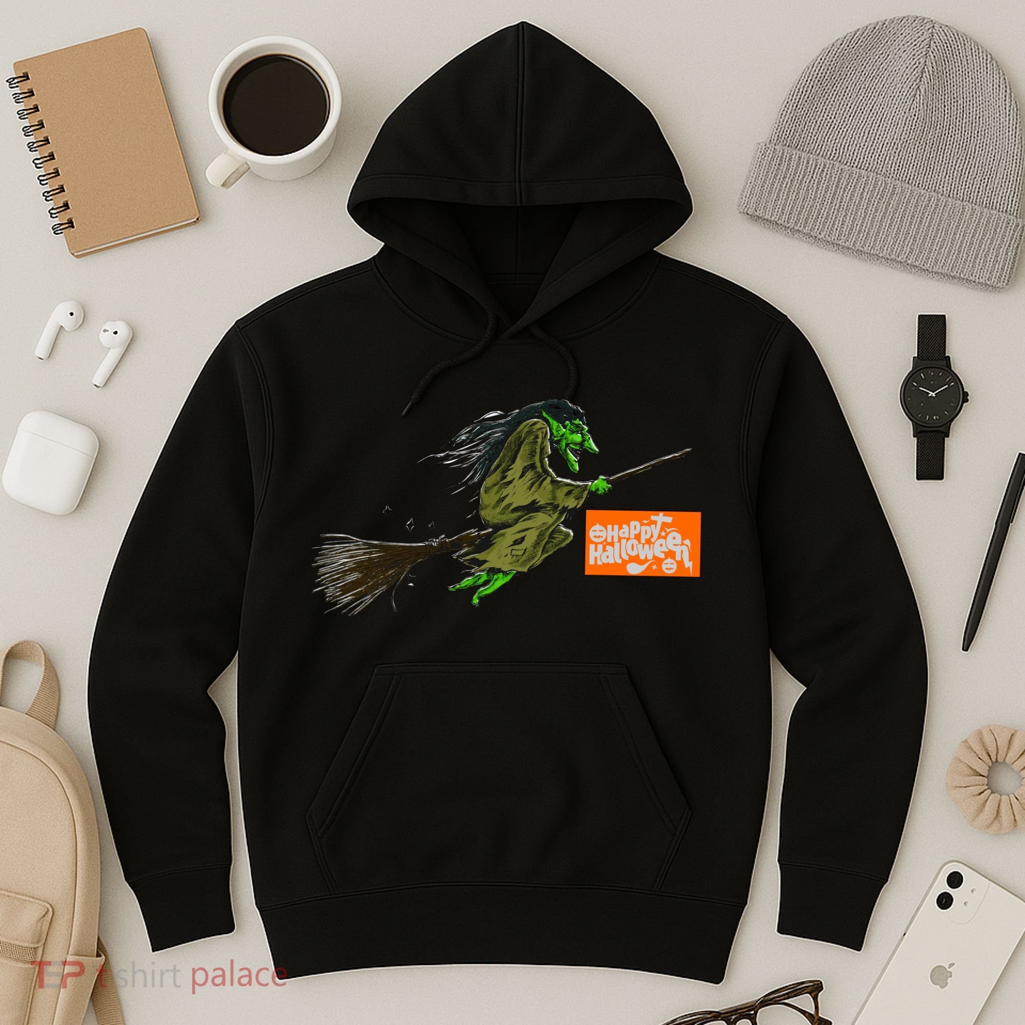 Flying Halloween Witch Hoodie