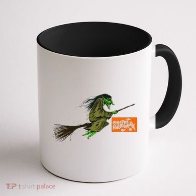 Flying Halloween Witch Coffee Mug back
