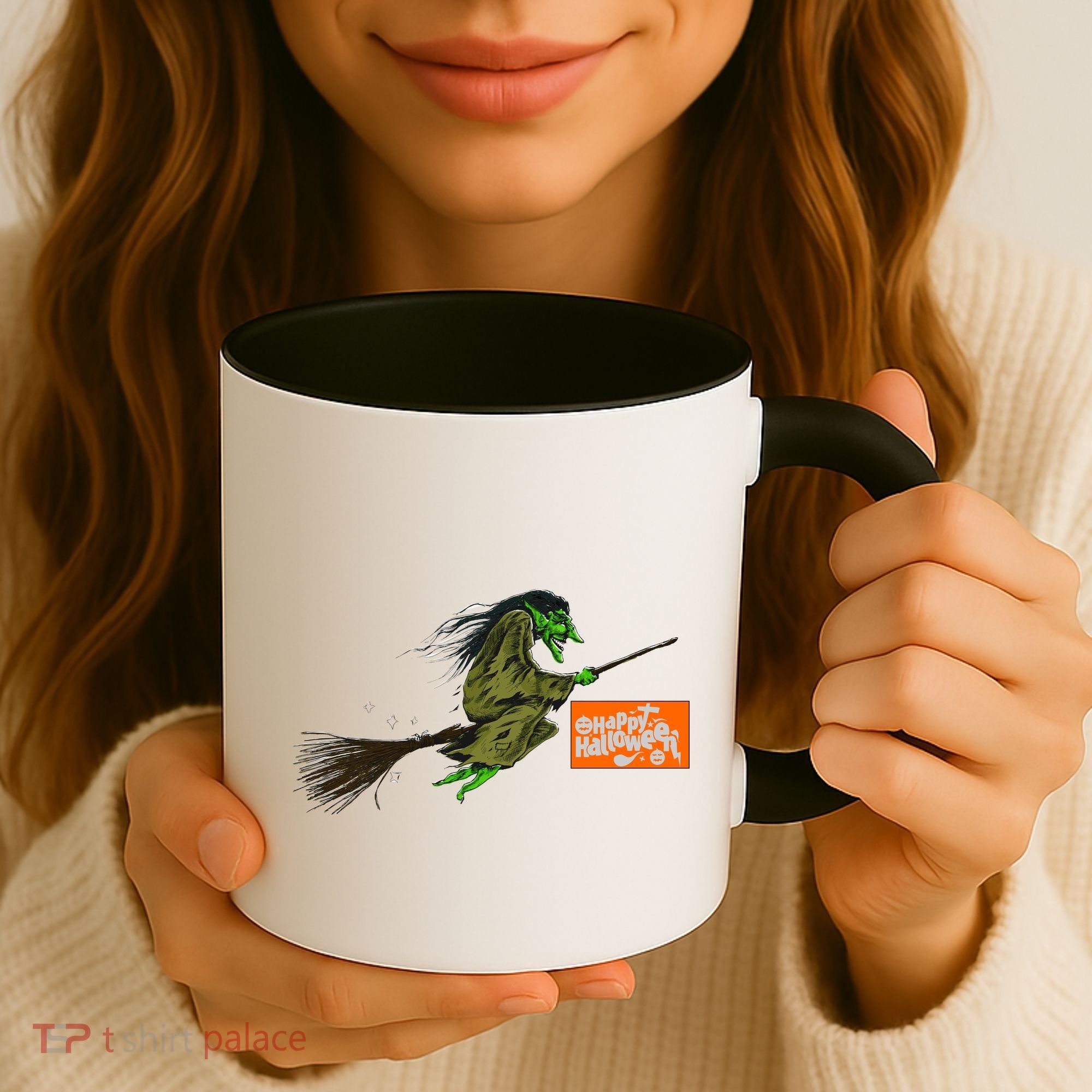 Flying Halloween Witch Coffee Mug