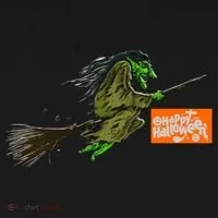Flying Halloween Witch Women's Hoodie thumb 2