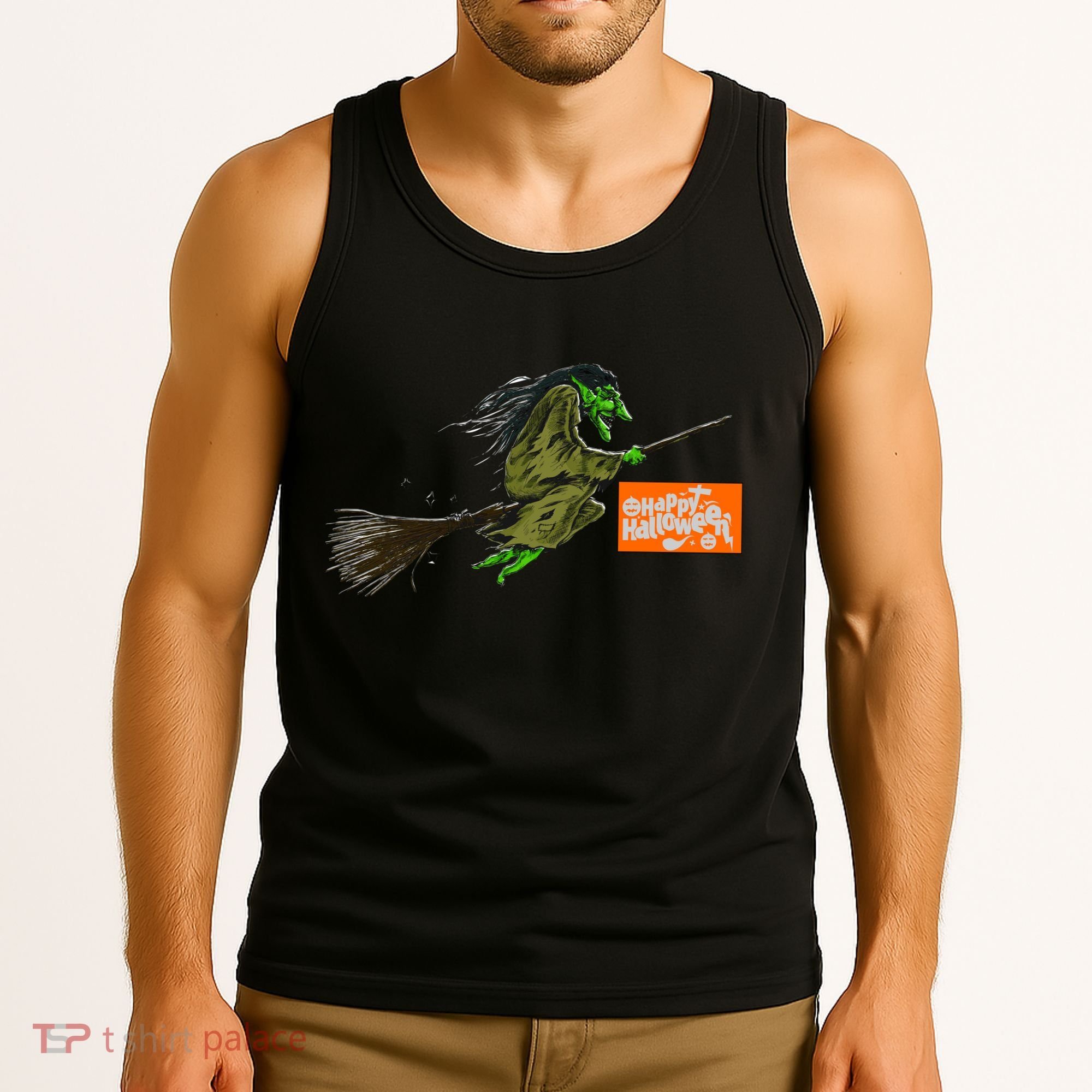 Flying Halloween Witch Tank Top