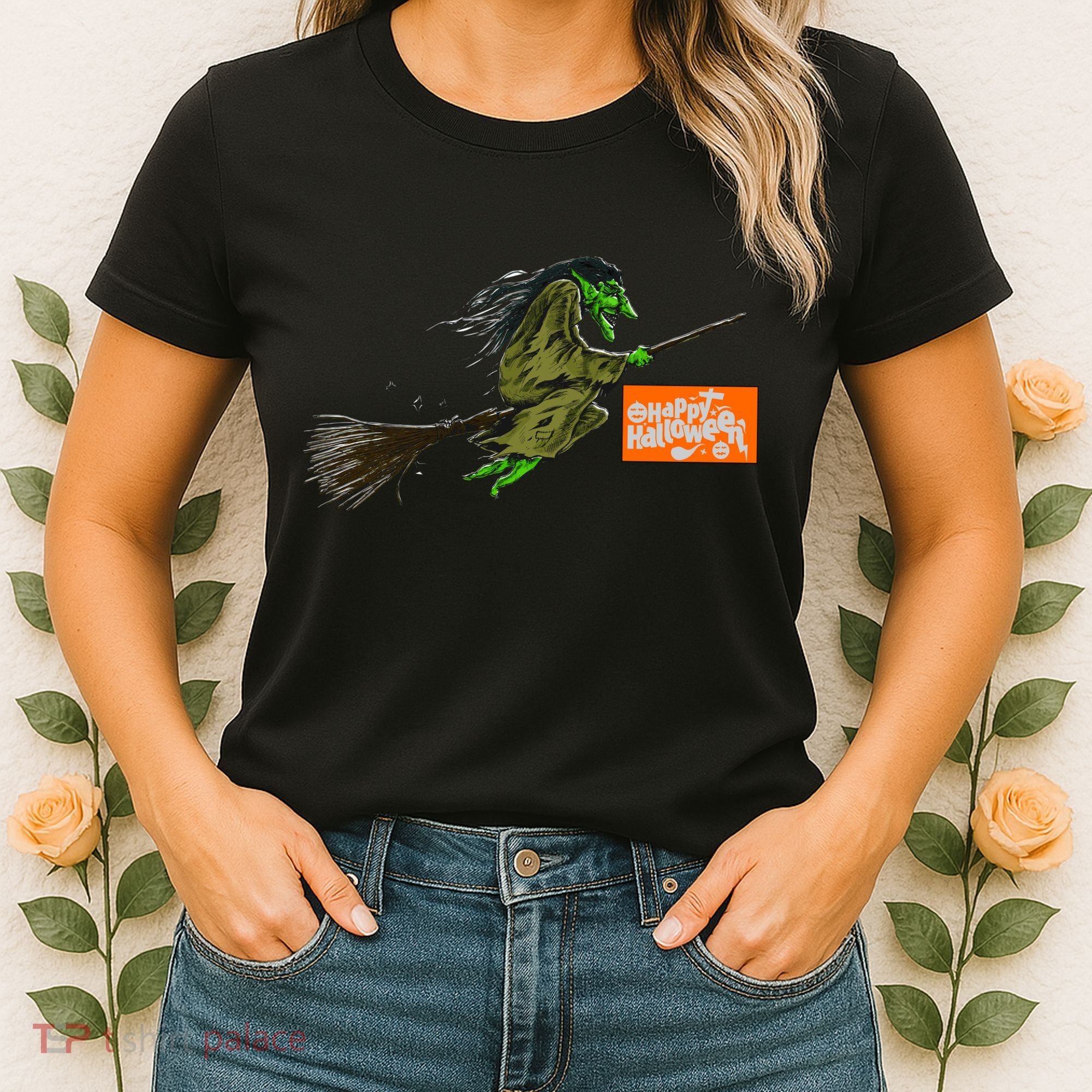 Flying Halloween Witch Women's T-Shirt