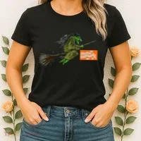 Flying Halloween Witch Women's T-Shirt thumb 2