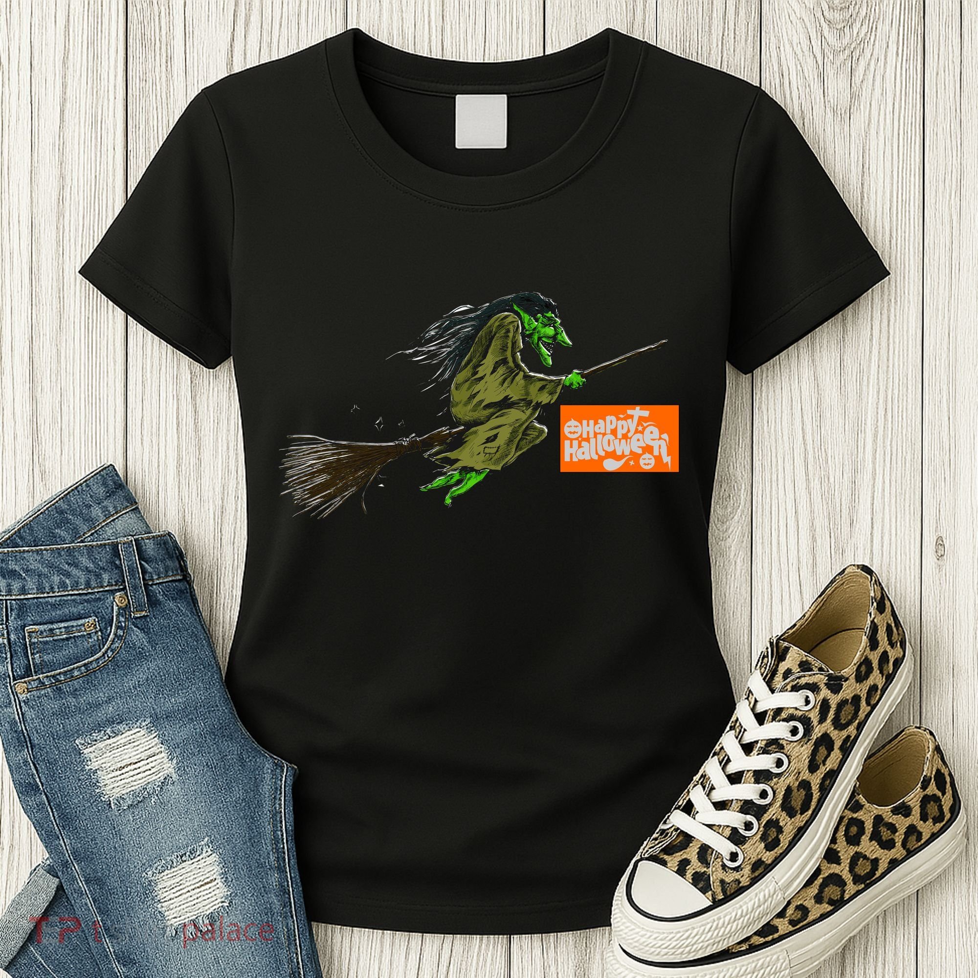 Flying Halloween Witch Women's T-Shirt
