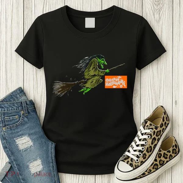 Flying Halloween Witch Women's T-Shirt