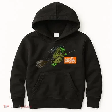 Flying Halloween Witch Kids Hoodie