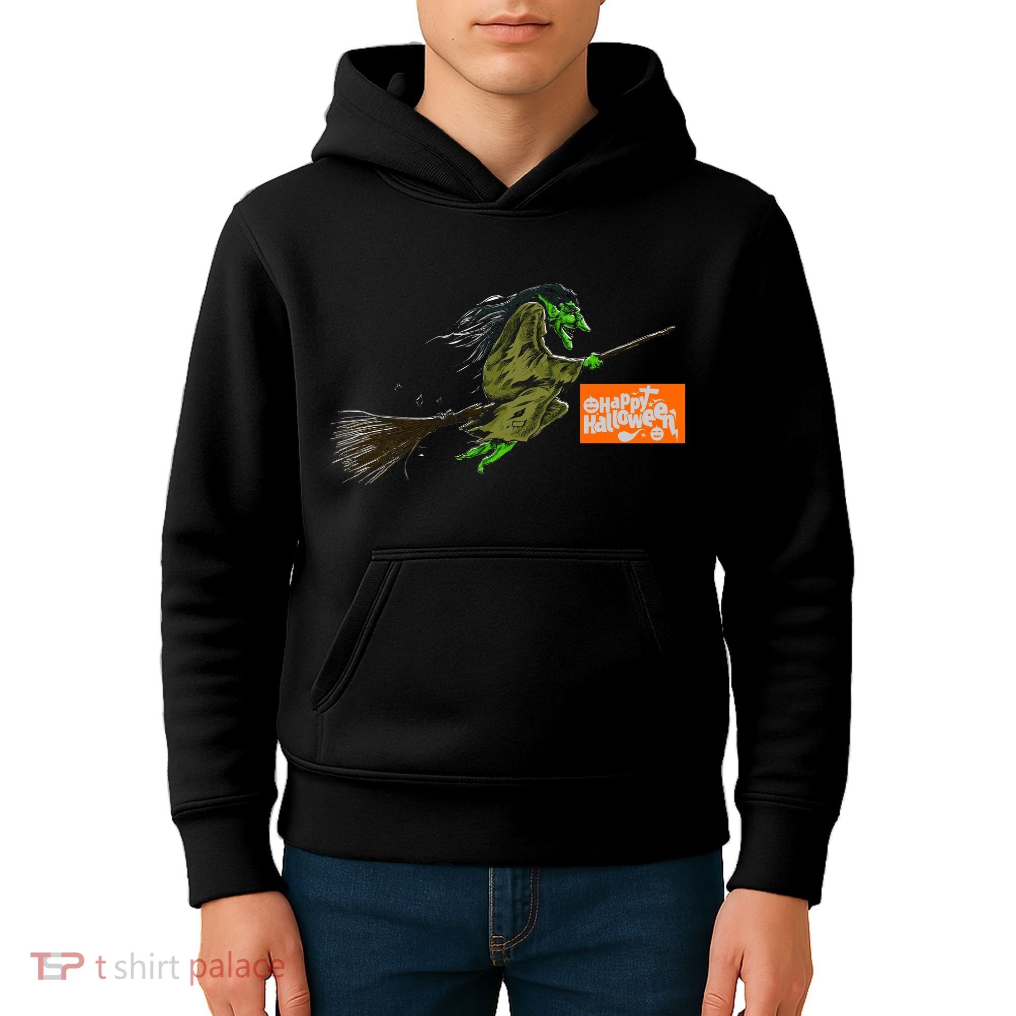 Flying Halloween Witch Kids Hoodie