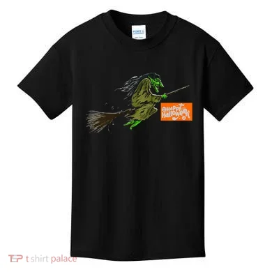 Flying Halloween Witch Kids T-Shirt