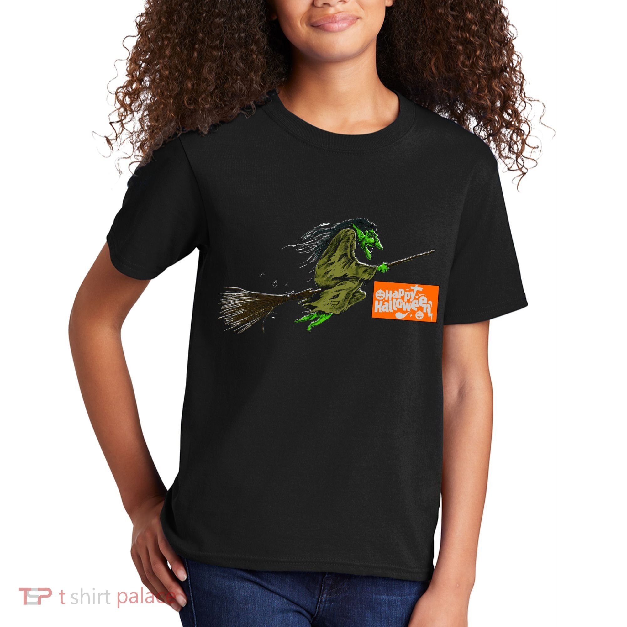 Flying Halloween Witch Kids T-Shirt