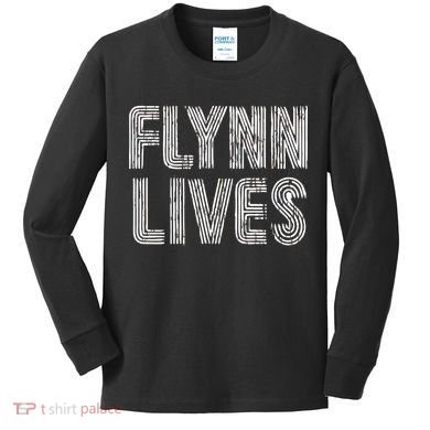 Flynn Lives Retro Logo Kids Long Sleeve Shirt