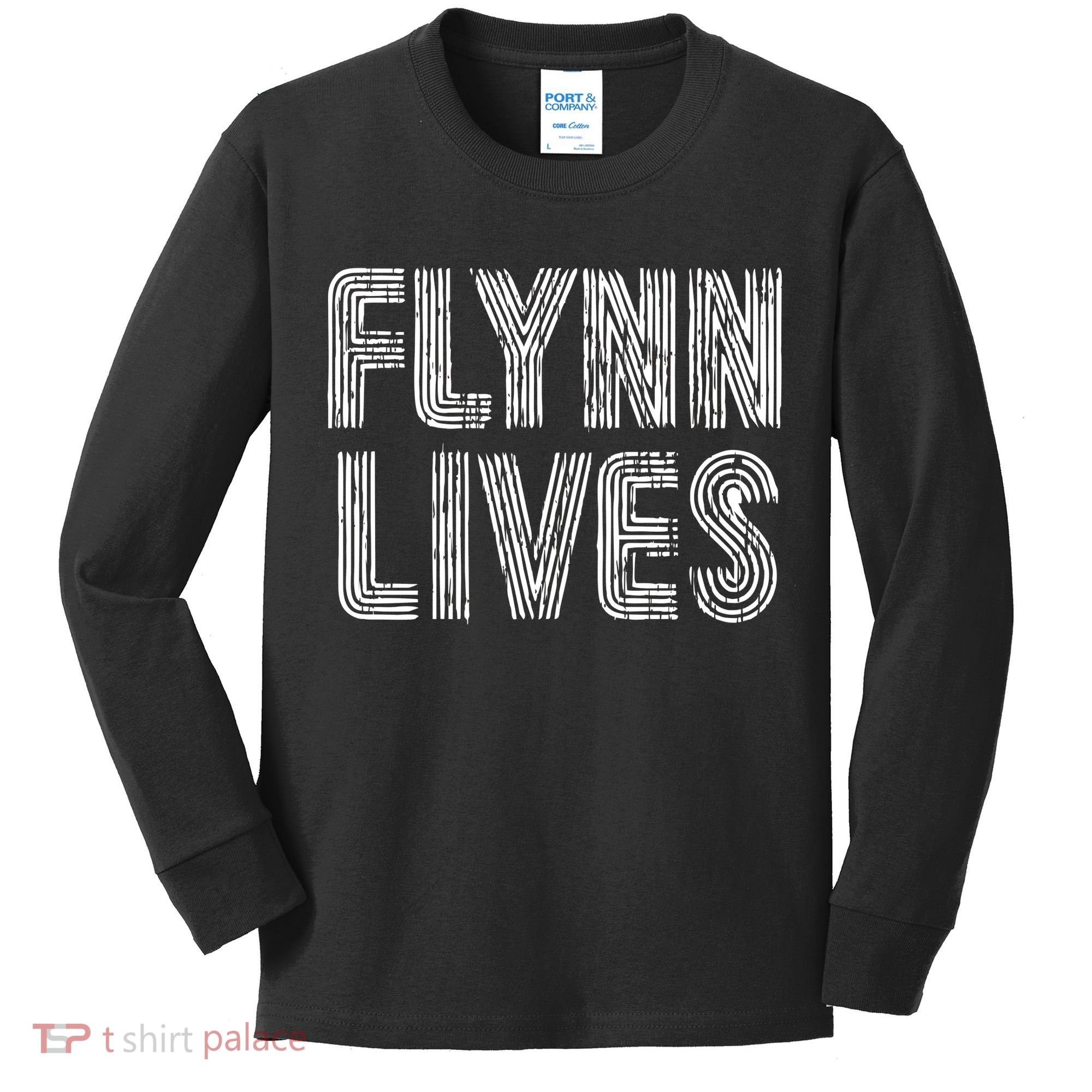 Flynn Lives Retro Logo Kids Long Sleeve Shirt