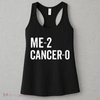Funny Me 2 Cancer 0 I Beat Cancer Twice Brave Survivor Cute Women's Tank Top thumb 3