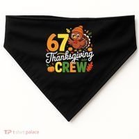 Family Matching 67 Thanksgiving Crew Cute Turkey USA-Made Doggie Bandana thumb 0