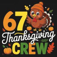 Family Matching 67 Thanksgiving Crew Cute Turkey Women's Hoodie thumb 2