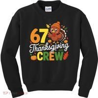 Family Matching 67 Thanksgiving Crew Cute Turkey Kids Sweatshirt thumb 0