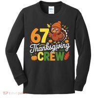 Family Matching 67 Thanksgiving Crew Cute Turkey Kids Long Sleeve Shirt thumb 0