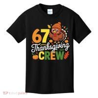 Family Matching 67 Thanksgiving Crew Cute Turkey Kids T-Shirt thumb 0