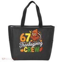 Family Matching 67 Thanksgiving Crew Cute Turkey Tote Bag thumb 0