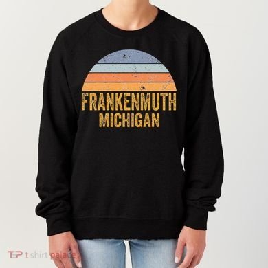 Frankenmuth Michigan 70s 80s Vintage Distressed Retro Women's Sweatshirt