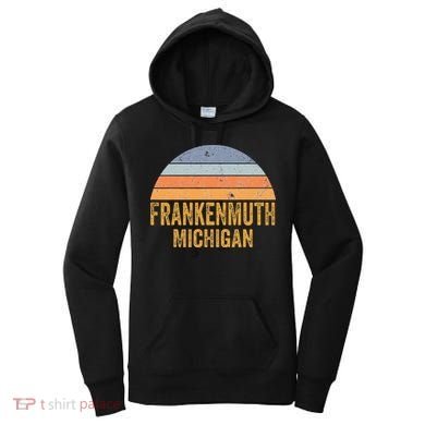 Frankenmuth Michigan 70s 80s Vintage Distressed Retro Women's Hoodie