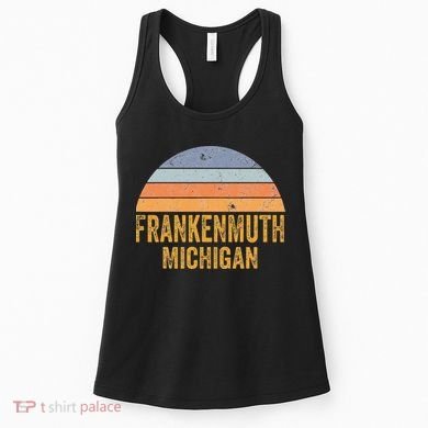 Frankenmuth Michigan 70s 80s Vintage Distressed Retro Women's Tank Top