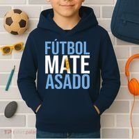 Futbol Mate Asado Argentina Pride Kids Hoodie thumb 2