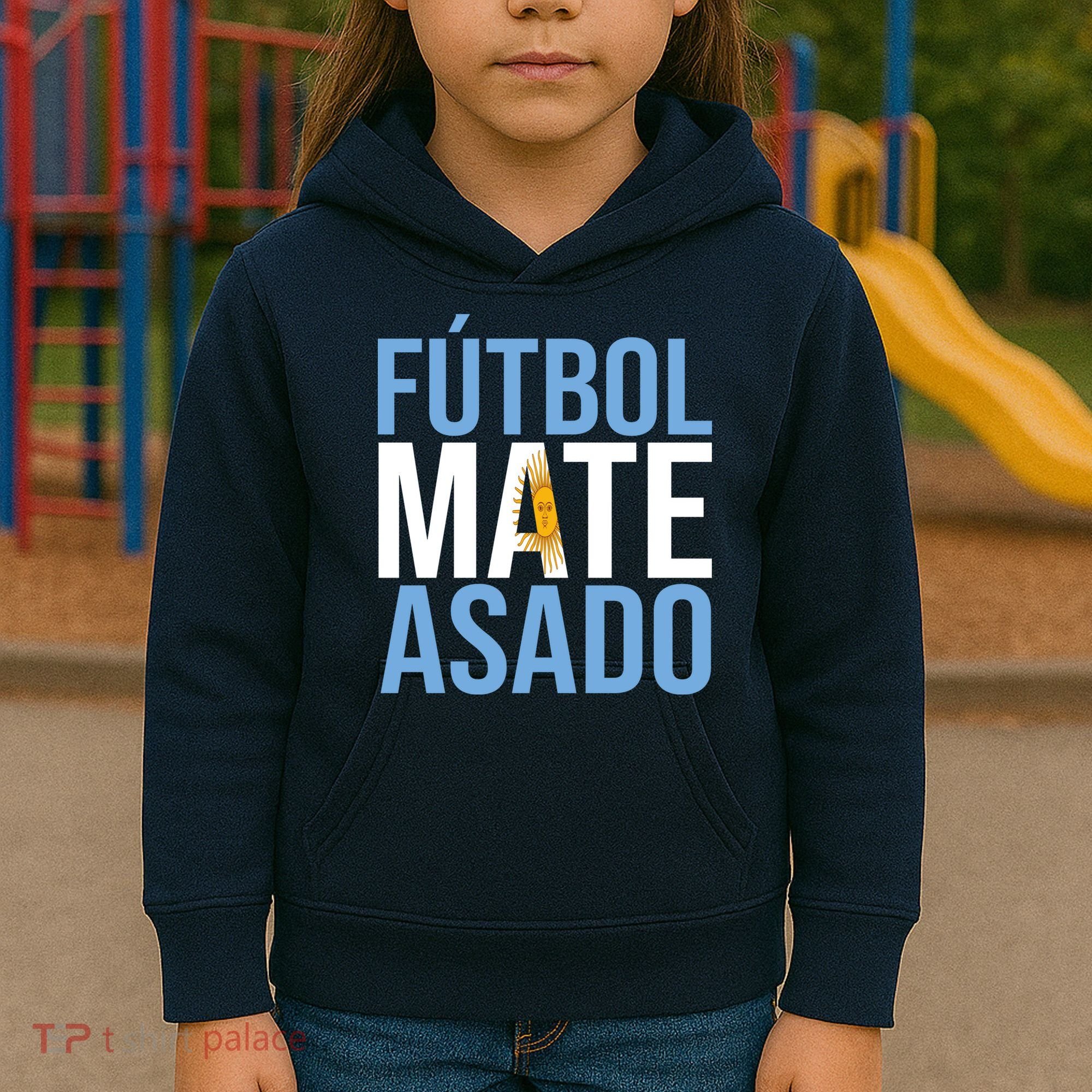 Futbol Mate Asado Argentina Pride Kids Hoodie