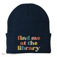Find Me At The Library Shirt Book Lover School Librarian Groovy Beanie thumb 0
