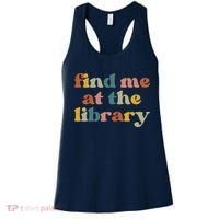 Find Me At The Library Shirt Book Lover School Librarian Groovy Women's Tank Top thumb 0