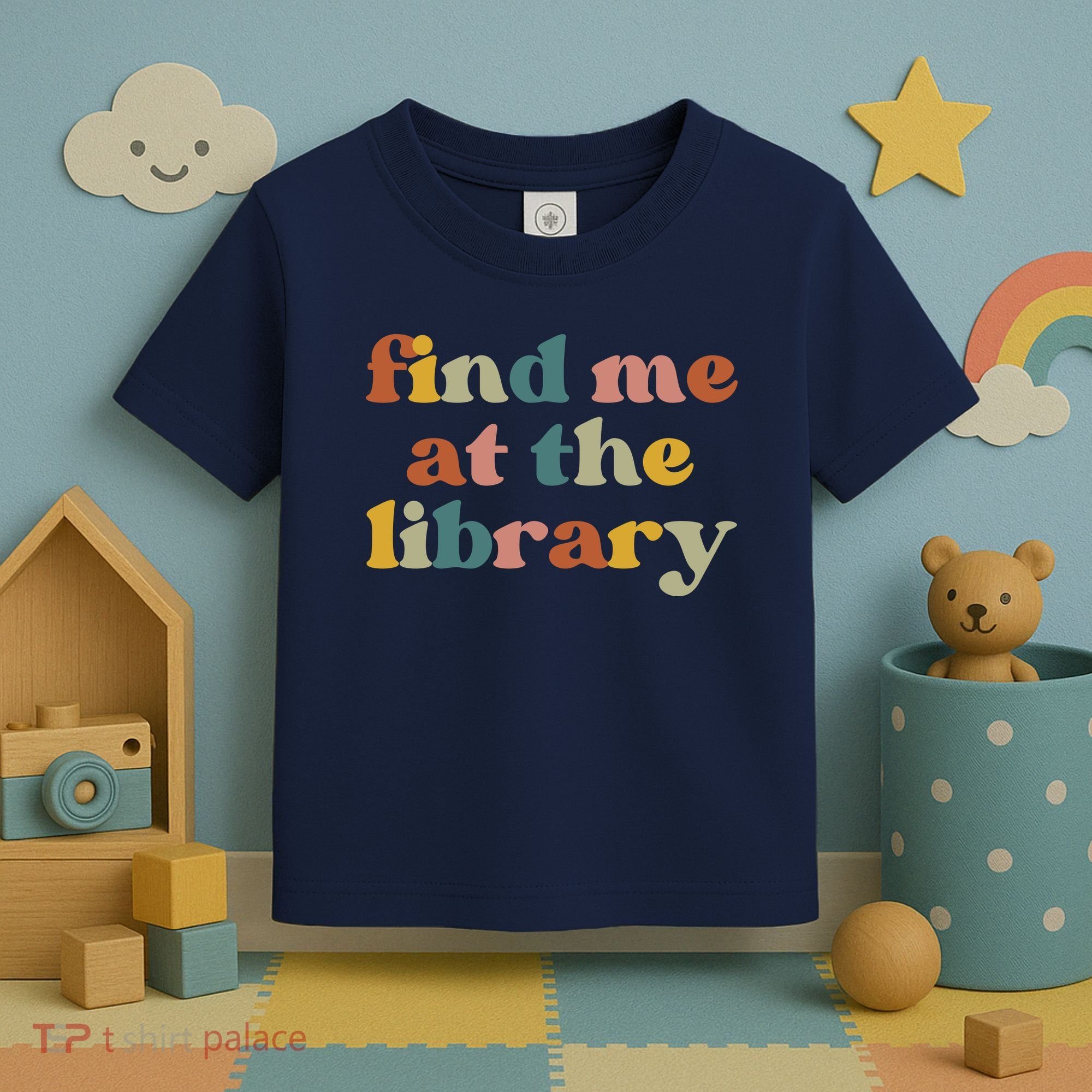 Find Me At The Library Shirt Book Lover School Librarian Groovy Toddler T-Shirt
