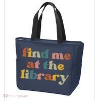 Find Me At The Library Shirt Book Lover School Librarian Groovy Tote Bag thumb 3