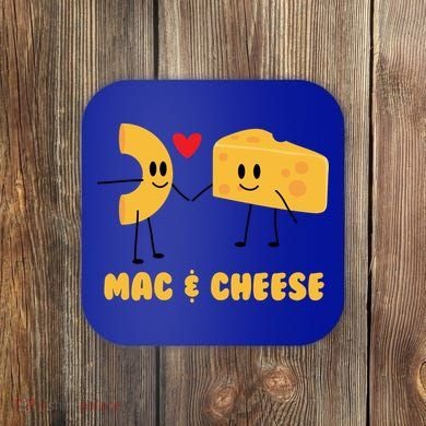 Funny Mac And Cheese Love Food Gift Cool Gift Cute Veggie Gift Tee Coaster