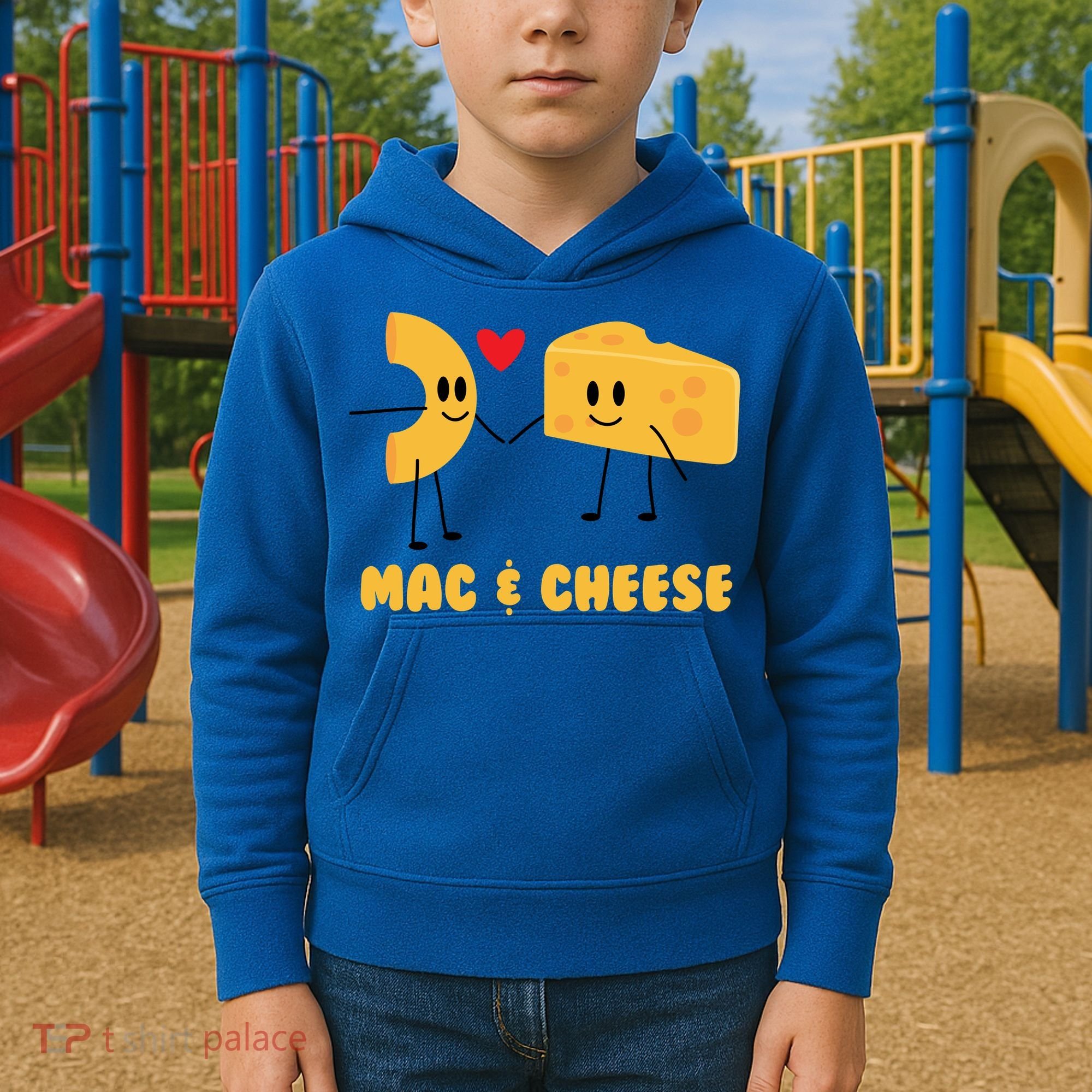 Funny Mac And Cheese Love Food Gift Cool Gift Cute Veggie Gift Tee Kids Hoodie
