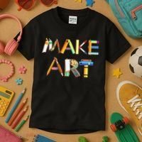 Funny Make Art For Art Class Teacher Student Painter Artist Kids T-Shirt thumb 3