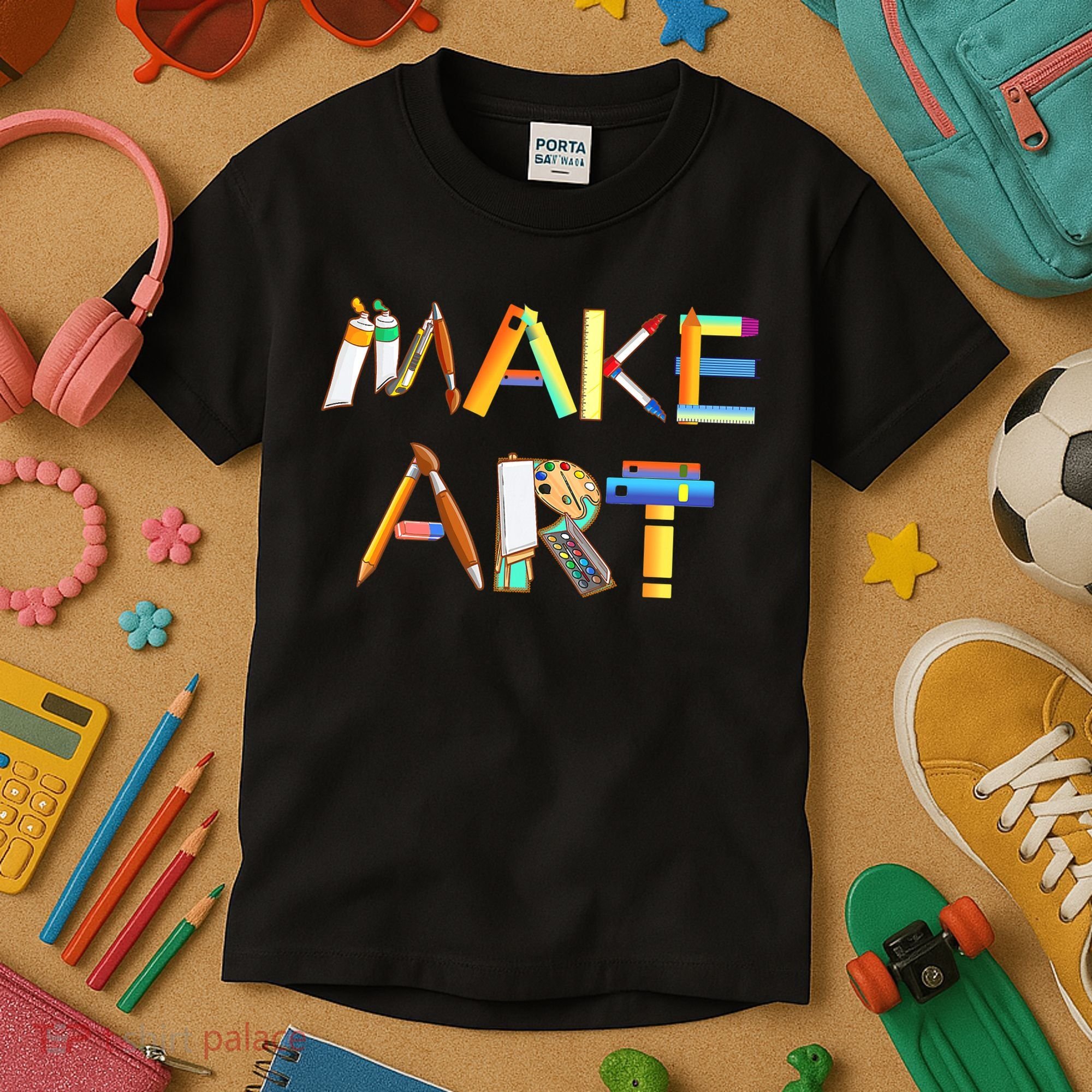 Funny Make Art For Art Class Teacher Student Painter Artist Kids T-Shirt