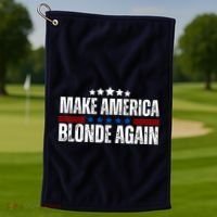 Funny Make America Blonde Again Golf Towel thumb 1