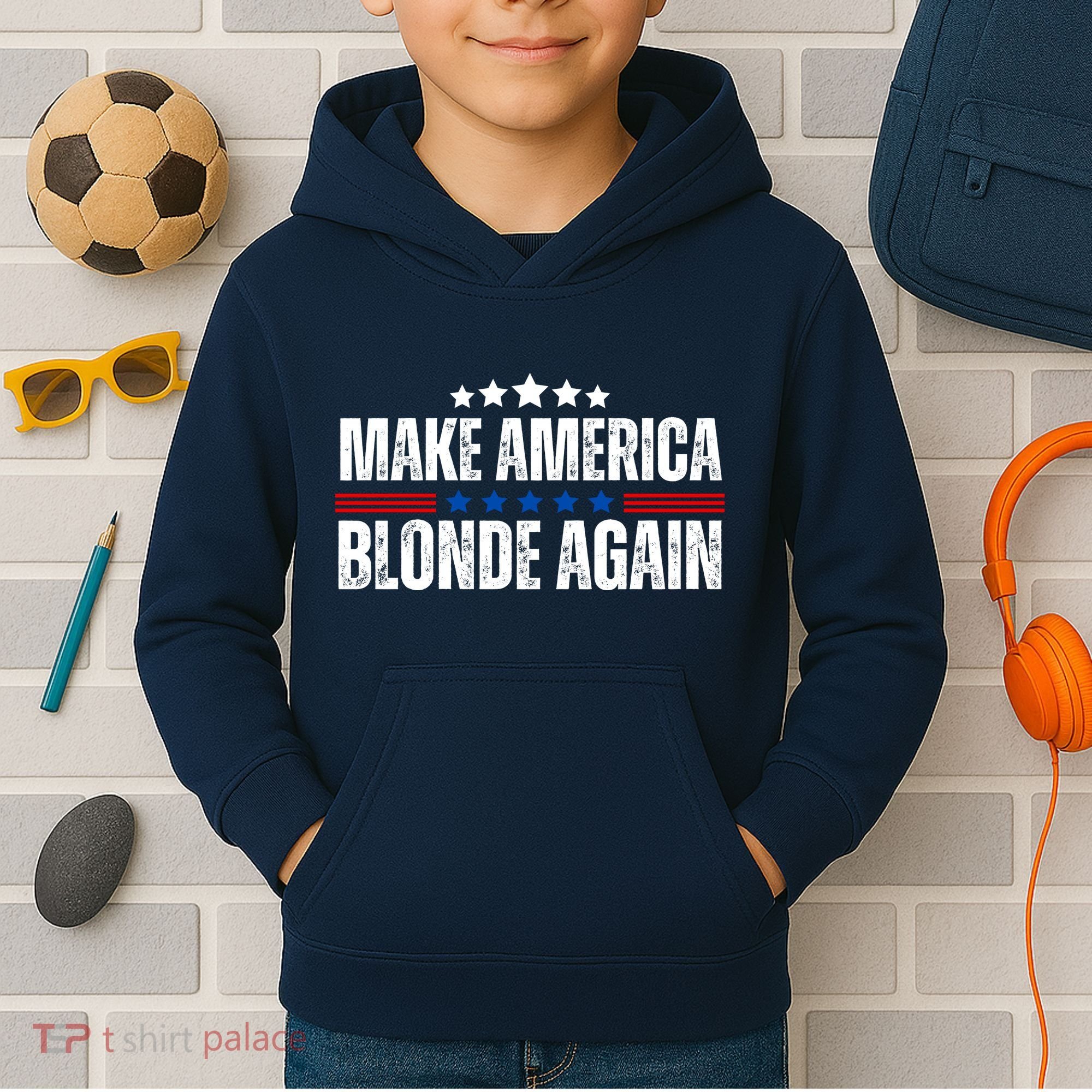 Funny Make America Blonde Again Kids Hoodie