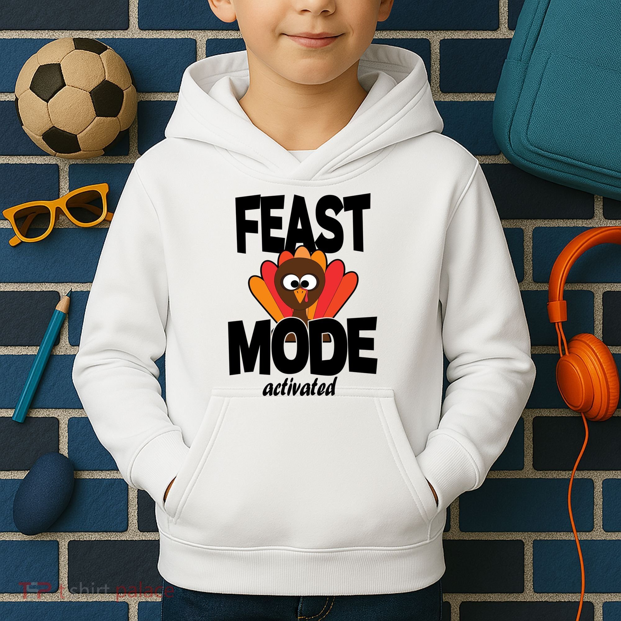 Fast Mode Activated Thanksgiving Kids Hoodie