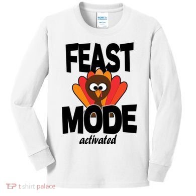 Fast Mode Activated Thanksgiving Kids Long Sleeve Shirt