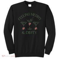 Feeling Merry And Dirty Martini Glasses Christmas Festive Sweatshirt thumb 0