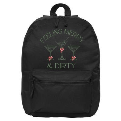 Feeling Merry And Dirty Martini Glasses Christmas Festive 16 in Basic Backpack
