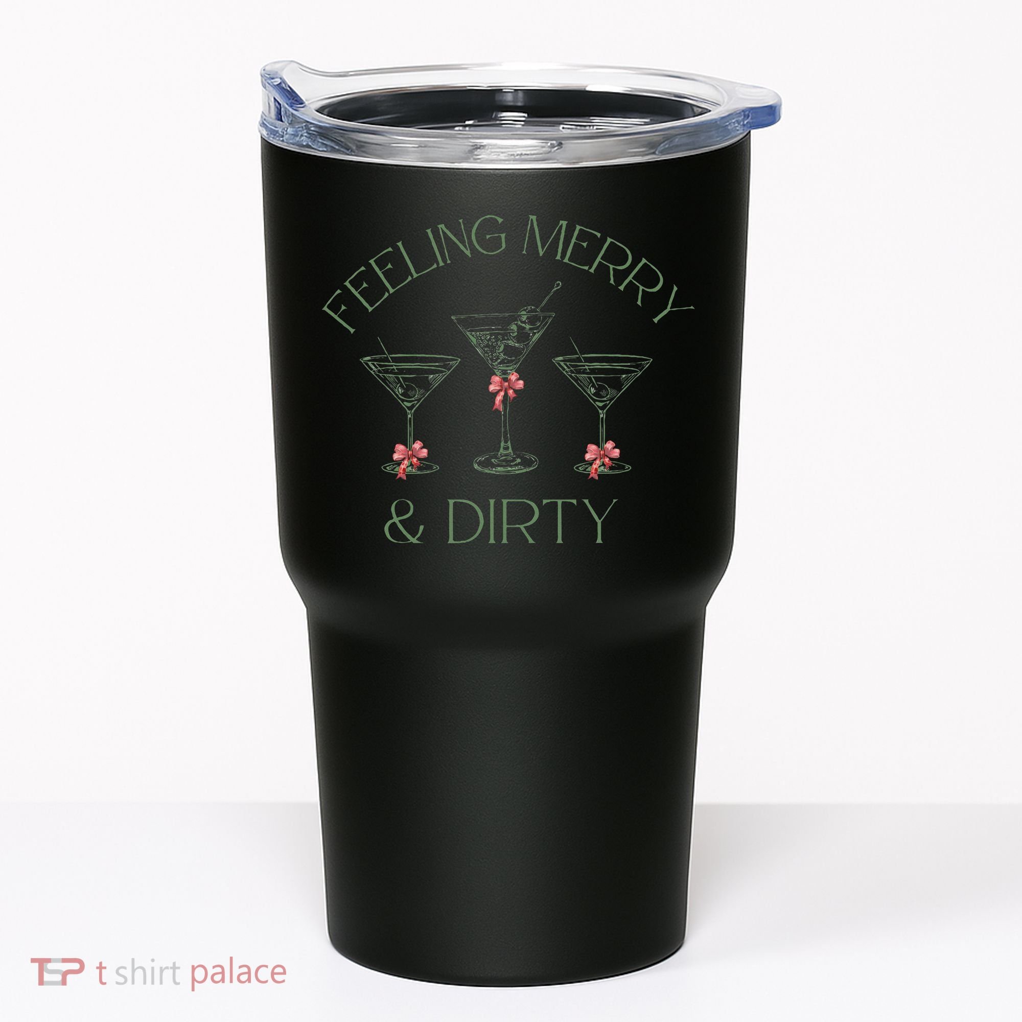 Feeling Merry And Dirty Martini Glasses Christmas Festive Tumbler