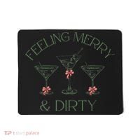 Feeling Merry And Dirty Martini Glasses Christmas Festive Mousepad thumb 0