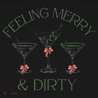 Feeling Merry And Dirty Martini Glasses Christmas Festive Mousepad thumb 1