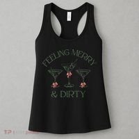 Feeling Merry And Dirty Martini Glasses Christmas Festive Women's Tank Top thumb 3