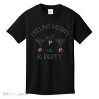 Feeling Merry And Dirty Martini Glasses Christmas Festive Kids T-Shirt thumb 0