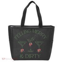 Feeling Merry And Dirty Martini Glasses Christmas Festive Tote Bag thumb 0