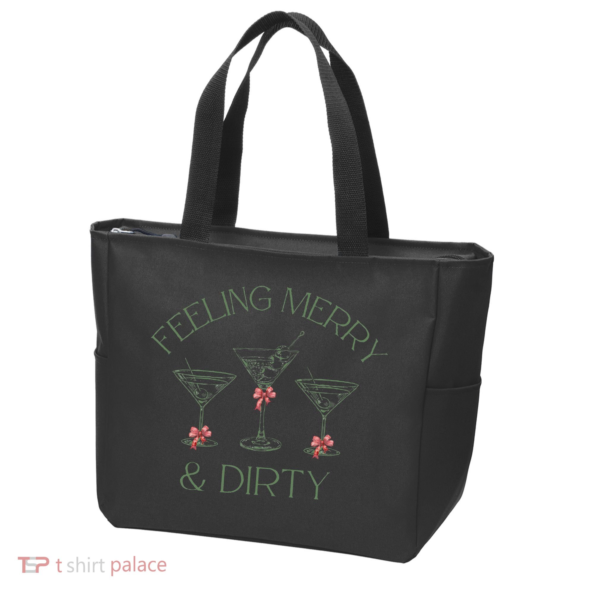 Feeling Merry And Dirty Martini Glasses Christmas Festive Tote Bag