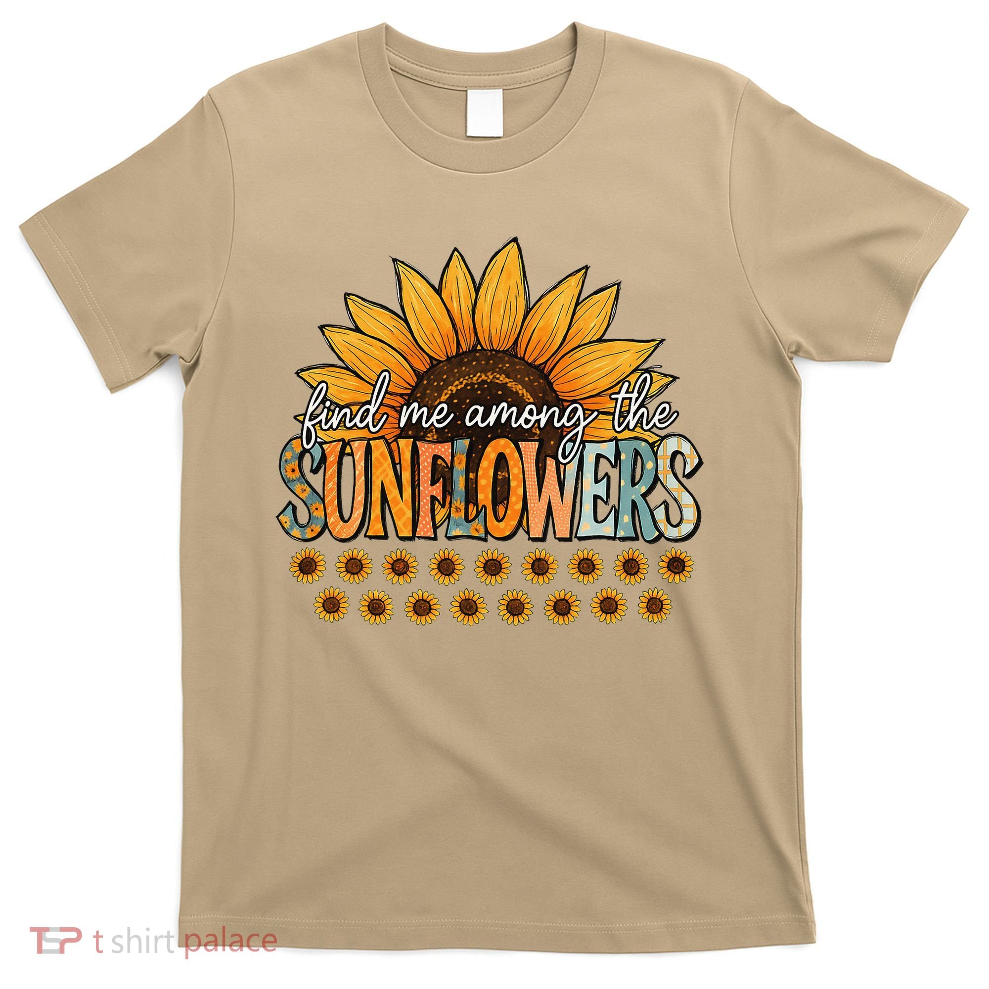 Find Me Among The Sunflowers Vintage Flower Summer Vibes T-Shirt