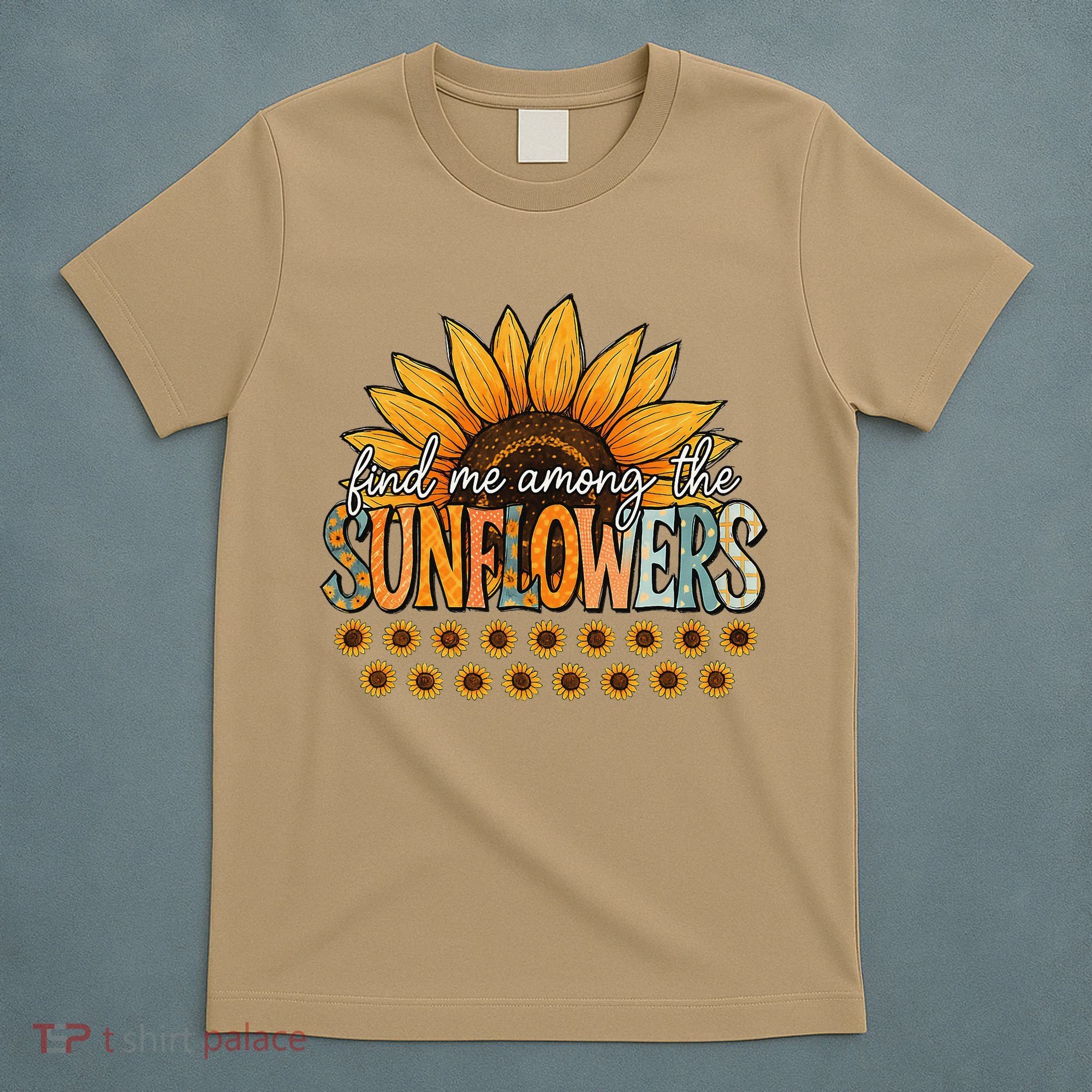 Find Me Among The Sunflowers Vintage Flower Summer Vibes T-Shirt